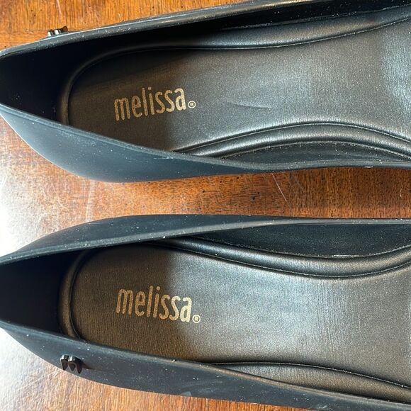 Melissa Size 9 Ultragirl Basic Solid Black Peep toe Shoes - Picture 4 of 9